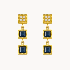 PENDIENTES ZAFIROS Y DIAMANTES HADIA