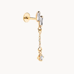 PIERCING OREJA CADENA Y CIRCONITAS ARLIE