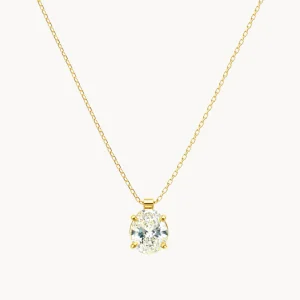 COLGANTE DIAMANTE CREADO 1 QUILATE OVAL CERTIFICADO IGI