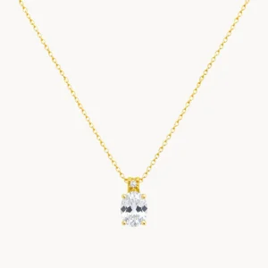 COLGANTE TOPACIO BLANCO Y DIAMANTE PIEDRA DE CUMPLEAÑOS ABRIL