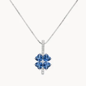 COLGANTE TOPACIOS LONDON BLUE Y DIAMANTES YAMILA