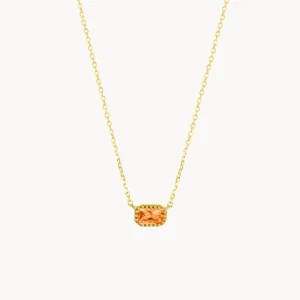 COLGANTE CON CIRCONITA COLOR CITRINO BIRTHDAY STONE NOVIEMBRE