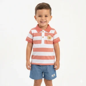 Conjunto niño de rayas en tono teja - Newness