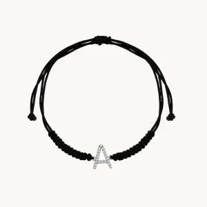 PULSERA MACRAME INICIAL CON CIRCONITAS