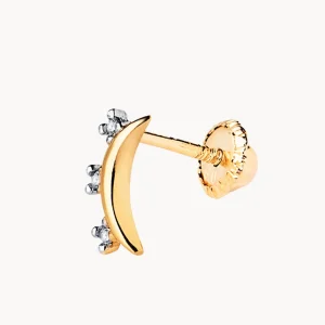 PIERCING OREJA LUNA CON CIRCONITAS ROSIE