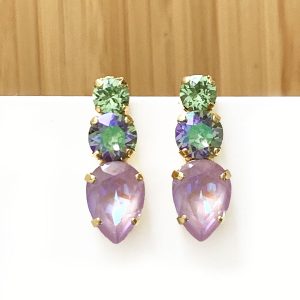 Pendientes Alexa lila irisado y verde claro