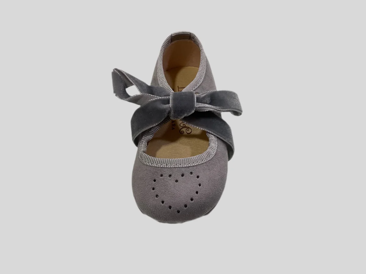 Angelito de lazo, terciopelo picado corazón gris medio - Tokolate - Imagen 5