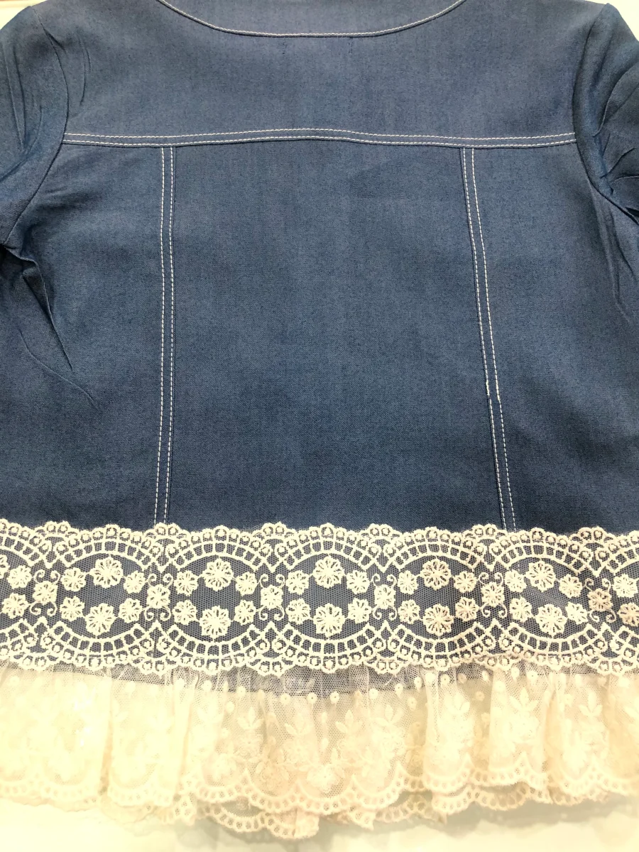 Cazadora denim color azul vaquero con puntillas - Nekenia - Imagen 7