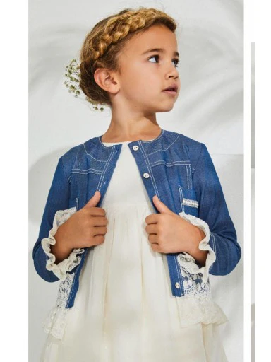 Cazadora denim color azul vaquero con puntillas - Nekenia - Imagen 2