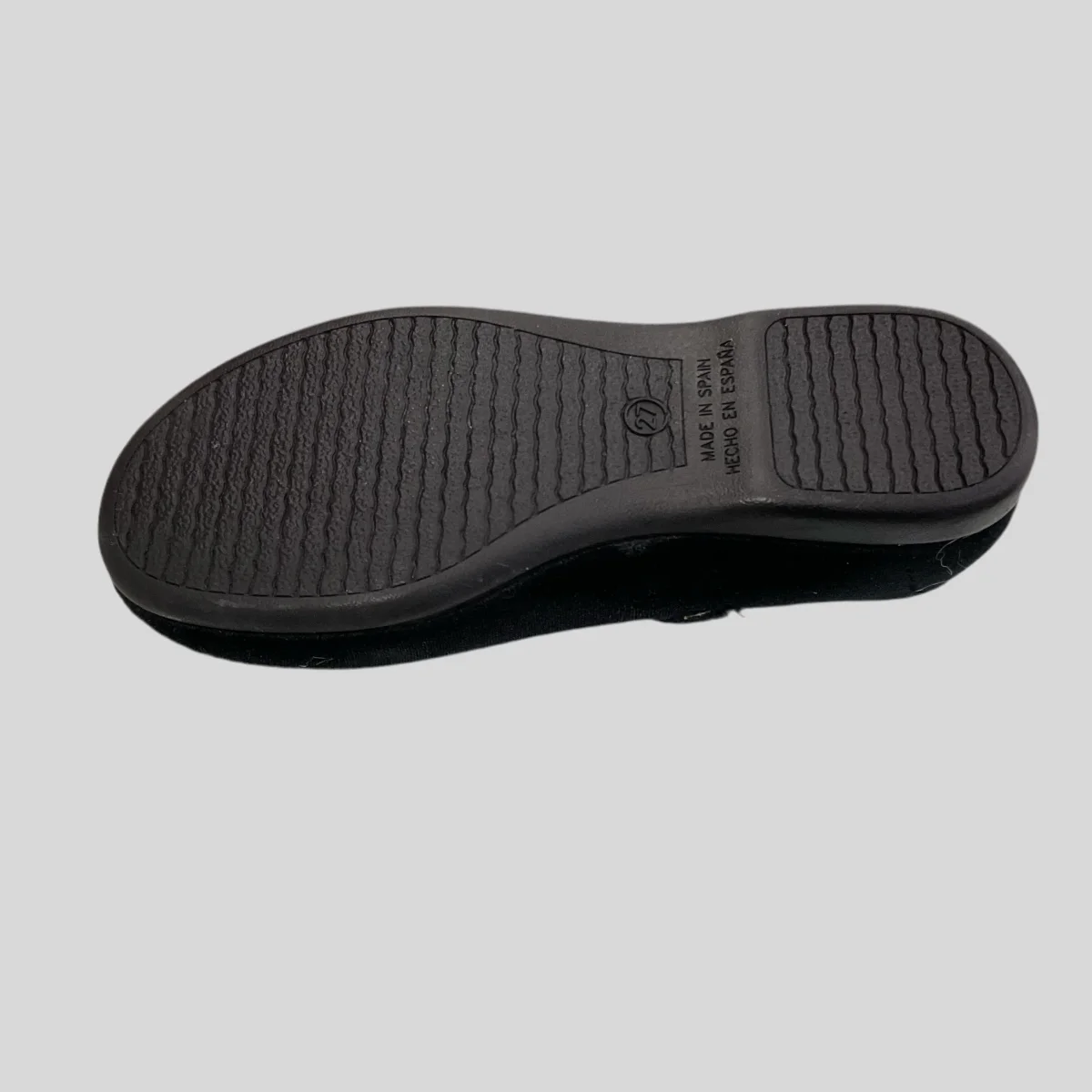 Merceditas negras en terciopelo, con  botón de niña con correa  - Tokolate - Imagen 4