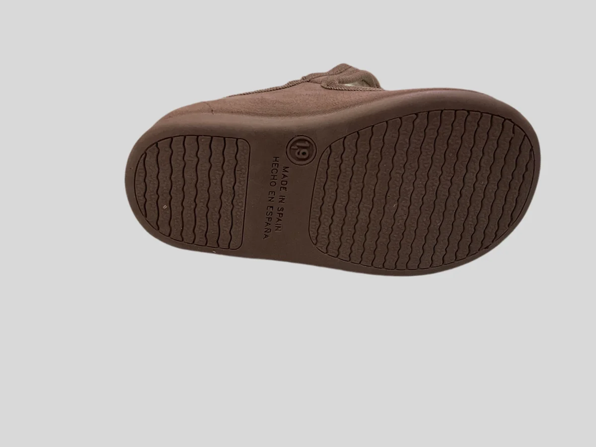 Merceditas Serratex botón de niña Taupe - Tokolate - Imagen 4