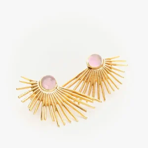 Pendientes Ida cuarzo rosa