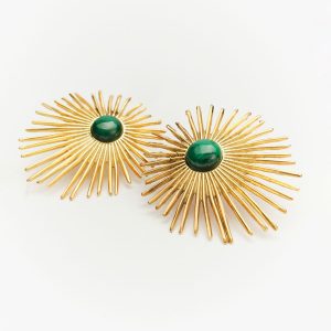 Pendientes Raida con malaquita