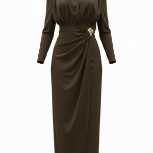 Vestido Drapeado Chocolate