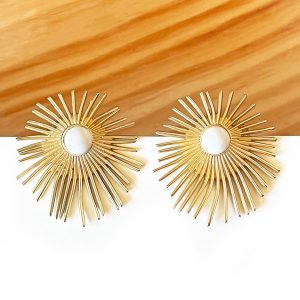 Pendientes Raida howlita blanca