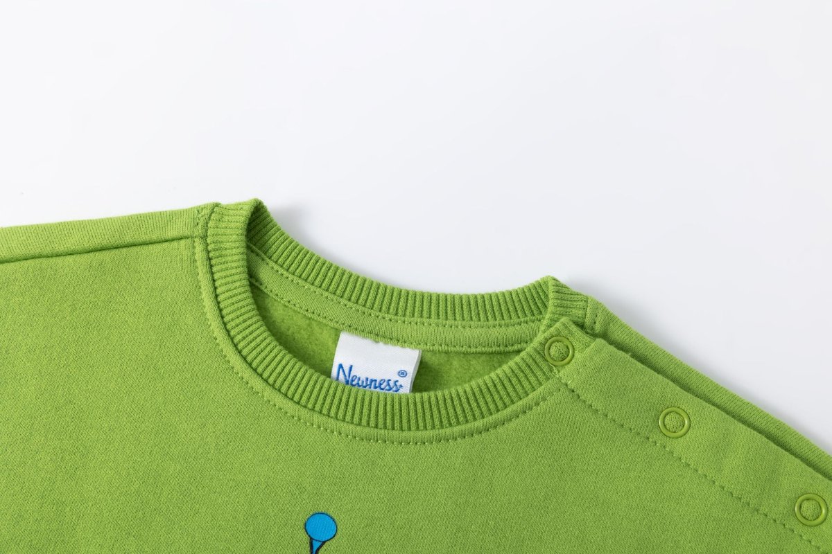 Sudadera bebé en pistacho con robot azul - Newness invierno 2024 - Imagen 7